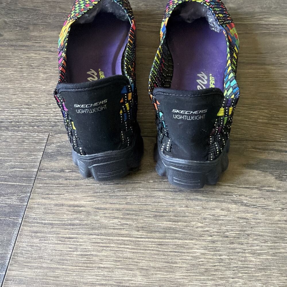 Skechers EZ Flex Woven Rainbow Mary Jane Slip Flats Womens Sz 10 Boho Dopamine - Picture 4 of 6